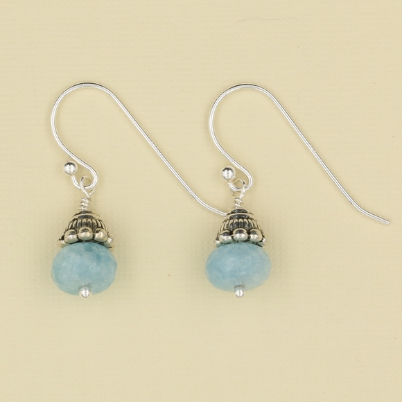 *Bali Blue Aqua Gemstone Earrings - Picture 5 of 6